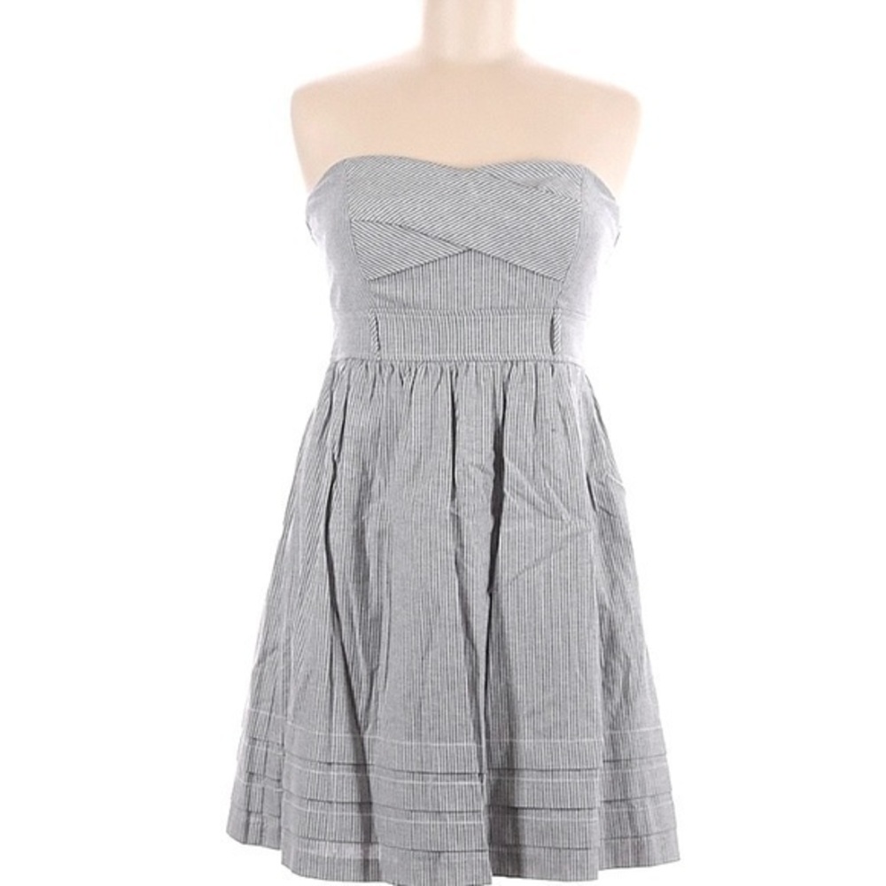 City Triangles Womens Strapless Dress Sweetheart Neckline Gray & White Size 7/8